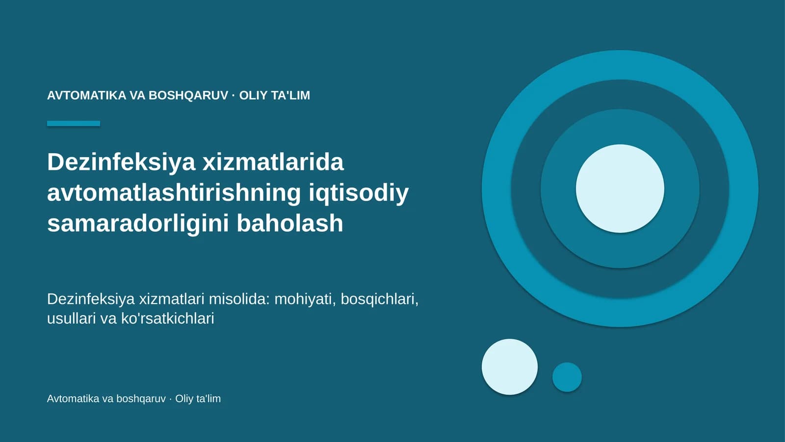 Avtomatika va boshqaruv · Oliy ta'lim