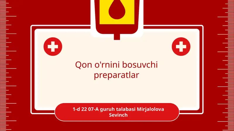 Qon o'rnini bosuvchi preparatlar