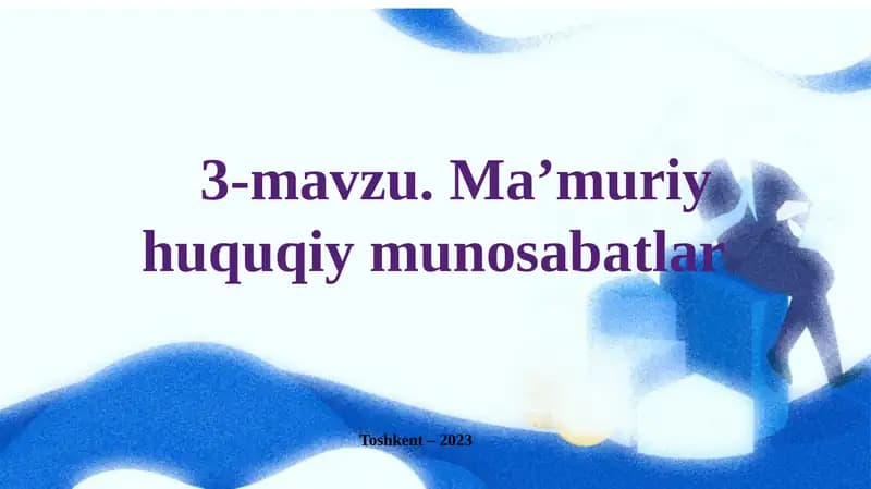 Ma’muriy huquqiy munosabatlar