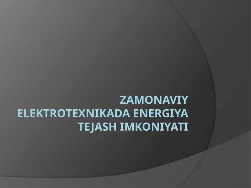 Energiyani tejash