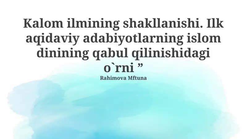 Ilm shakllanishi