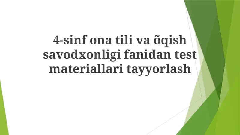 O'quv dasturlari standartlari va o'quv maqsadlari