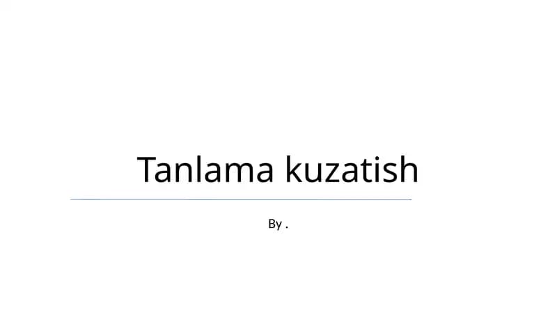 Tanlama kuzatish