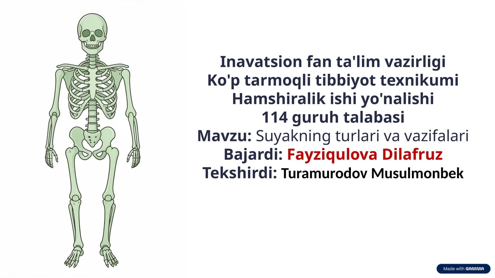 Suyakning turlari va vazifalari