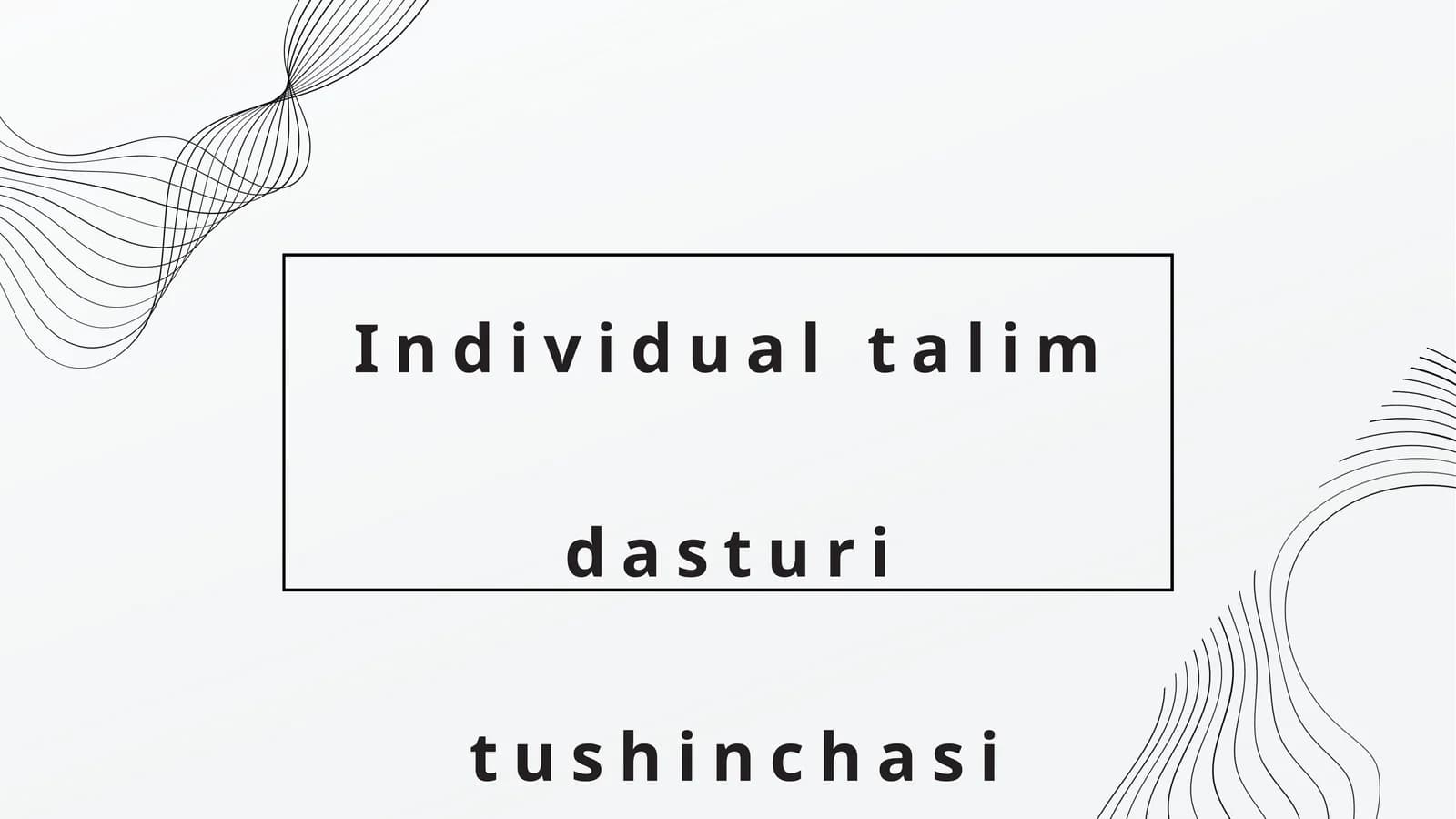 Individual talim dasturi tushinchasi