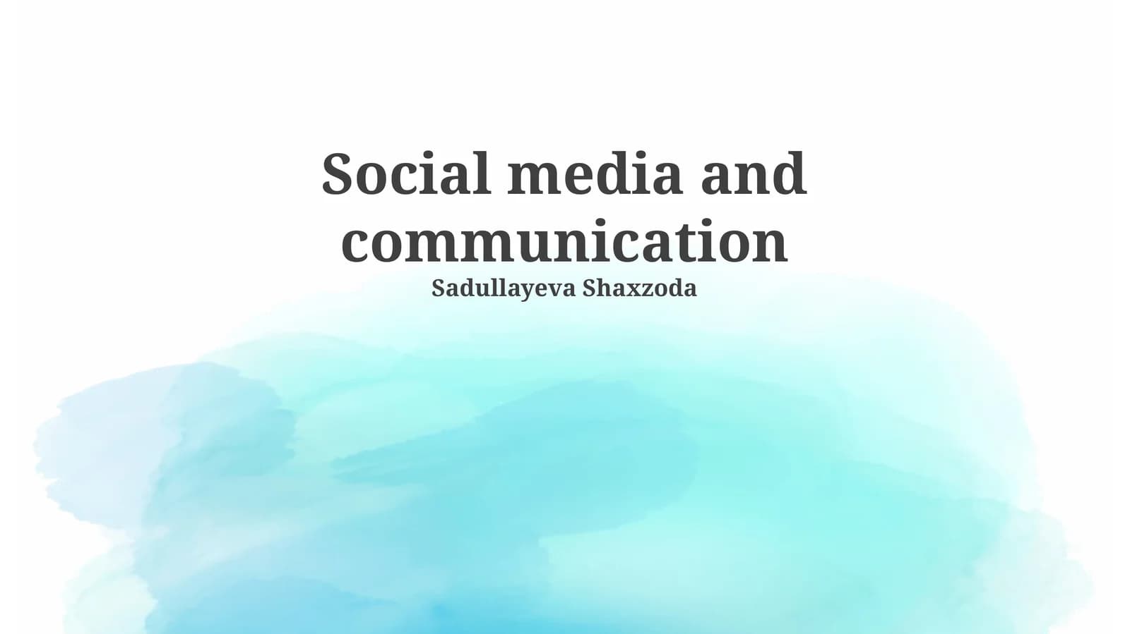 Social media and communication