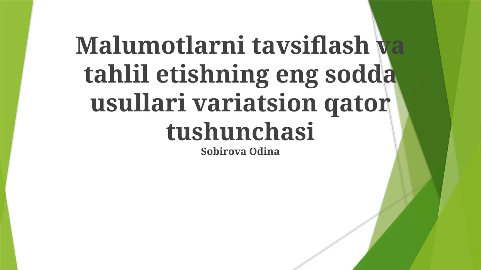 Variatsion qator tushunchasi