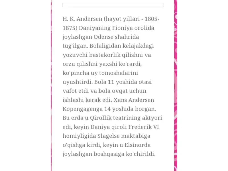Hans Kristian Andersen hayoti