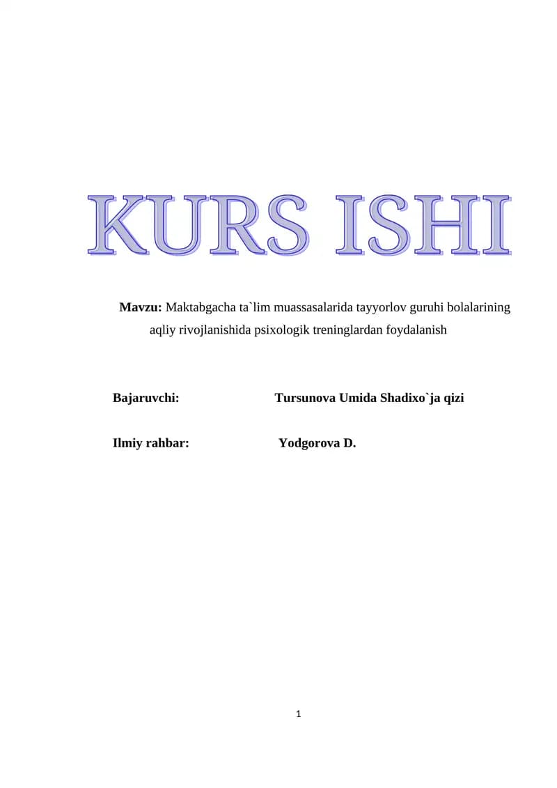 Diqqat kontsentratsiyasini eksperimental o'rganish.