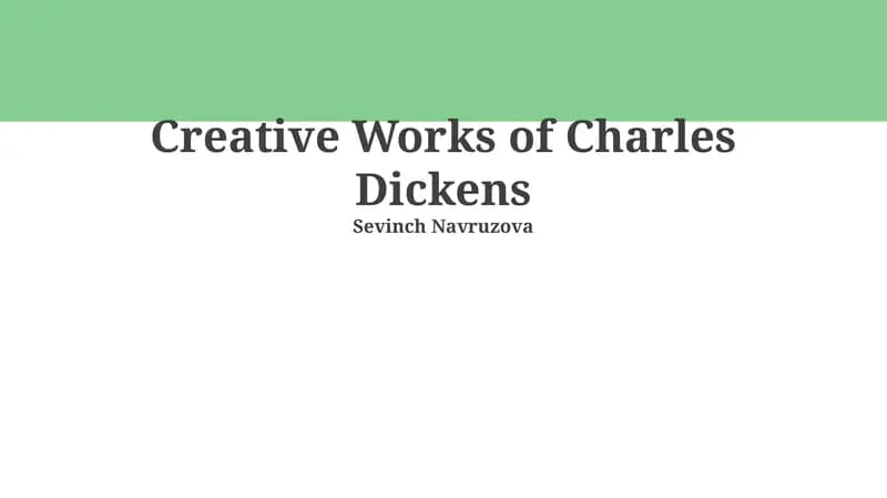 Creative Works of Charles Dickens