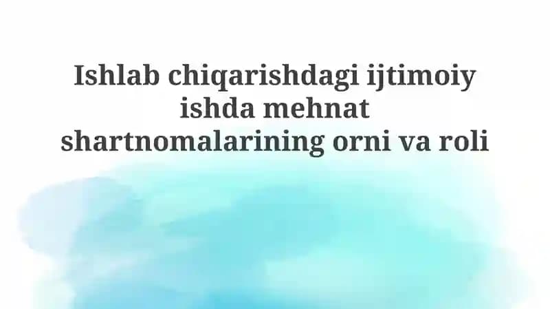 Mehnat shartnomasi