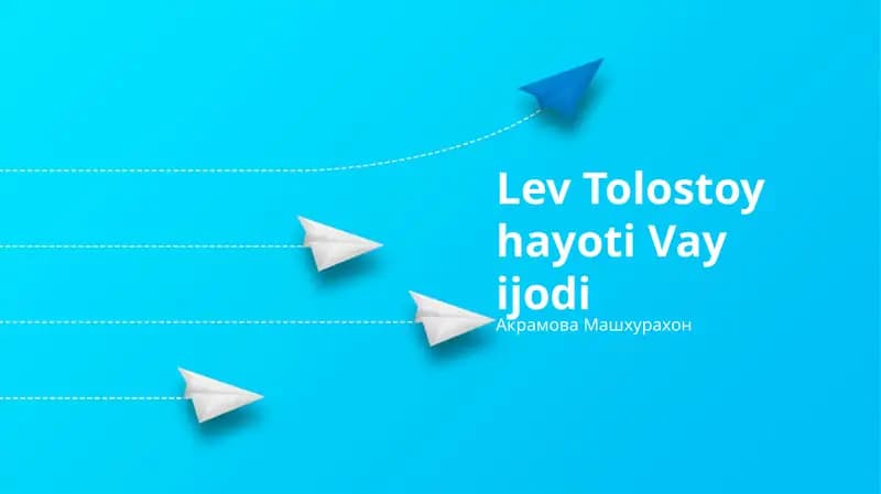 Lev Tolostoy hayoti Vay ijodi