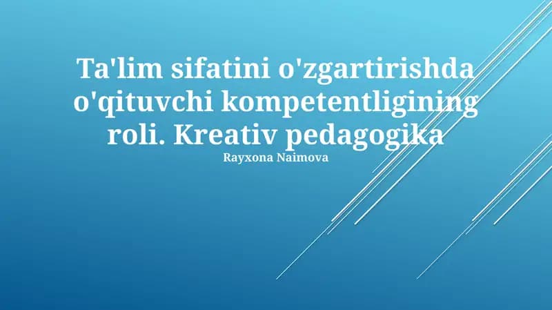 Kreativ pedagogika