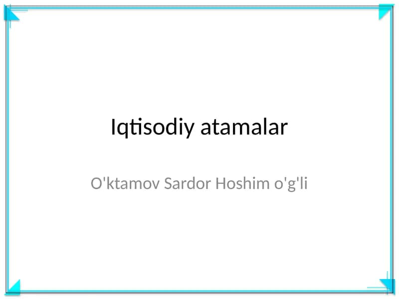 Iqtisodiy atamalar