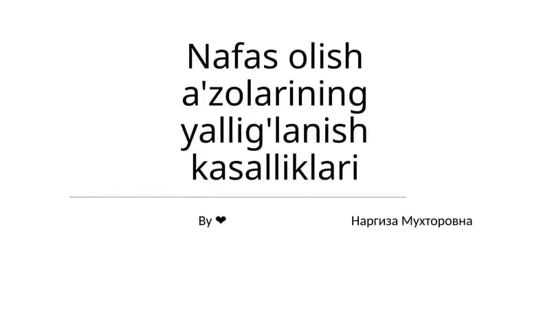 Surunkali Obstruktiv O'pka Kasalligi (SOOK)