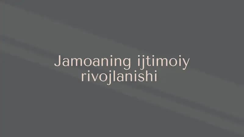 Jamoaning ijtimoiy rivojlanishi