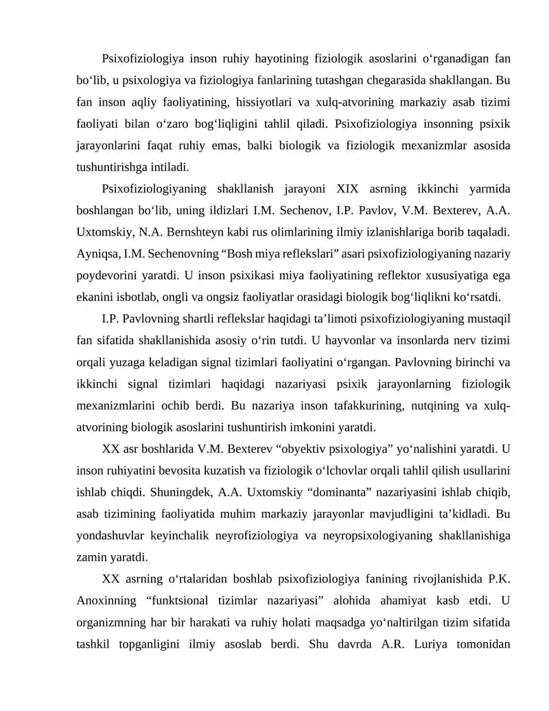 Psixofiziologiya