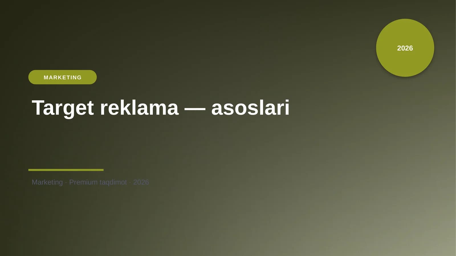 Target reklama — asoslari