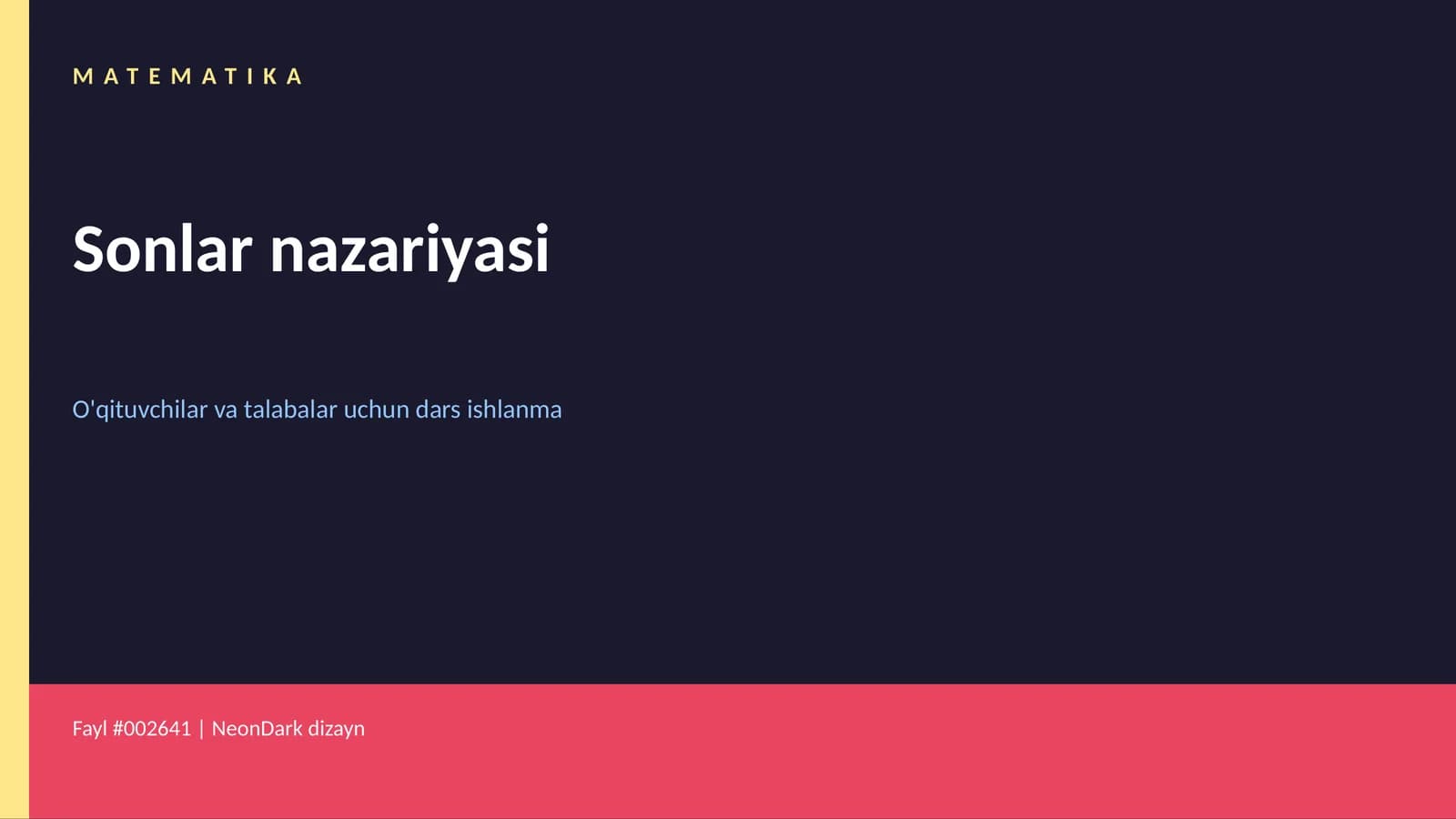 Sonlar nazariyasi