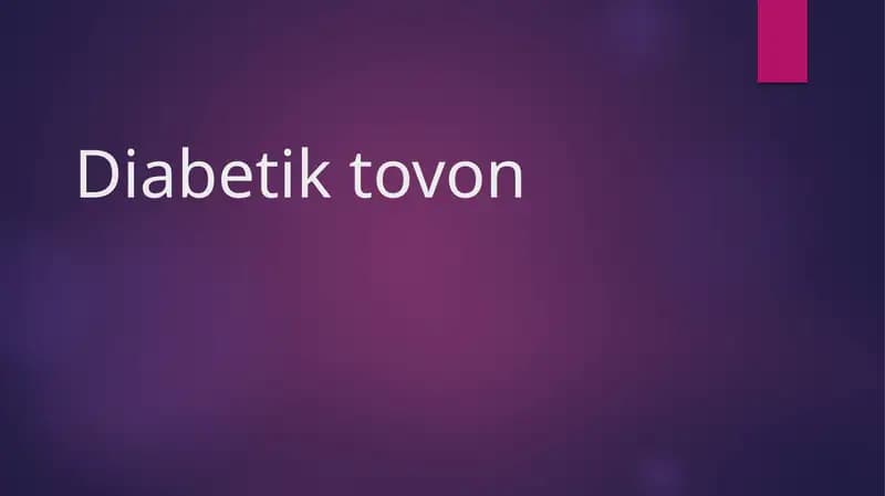 Diabetik tovon