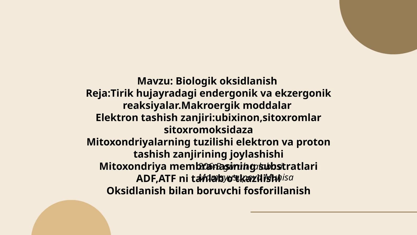 Biologik oksidlanish