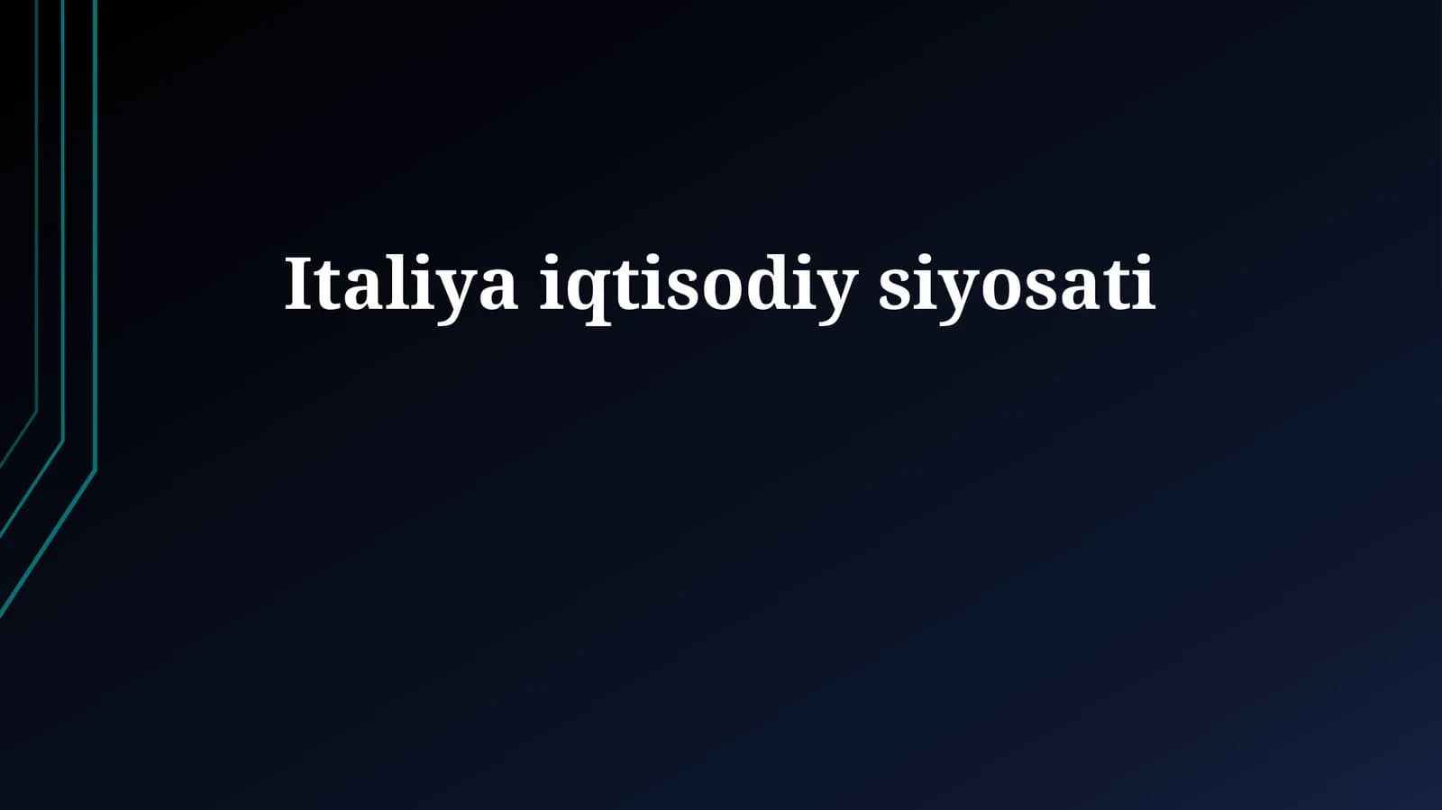 Italiya iqtisodiy siyosati