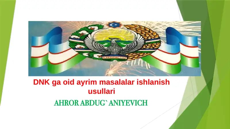 Ayrim masalalar ishlanish usullari