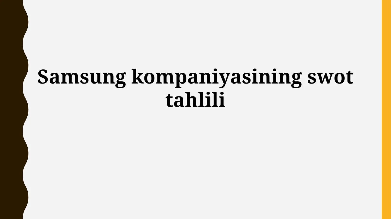 SWOT tahlili