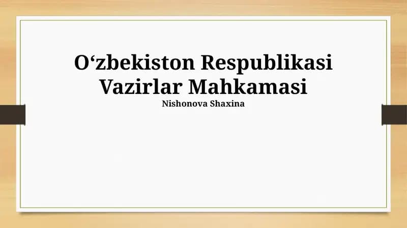 Oʻzbekiston Respublikasi Vazirlar Mahkamasi