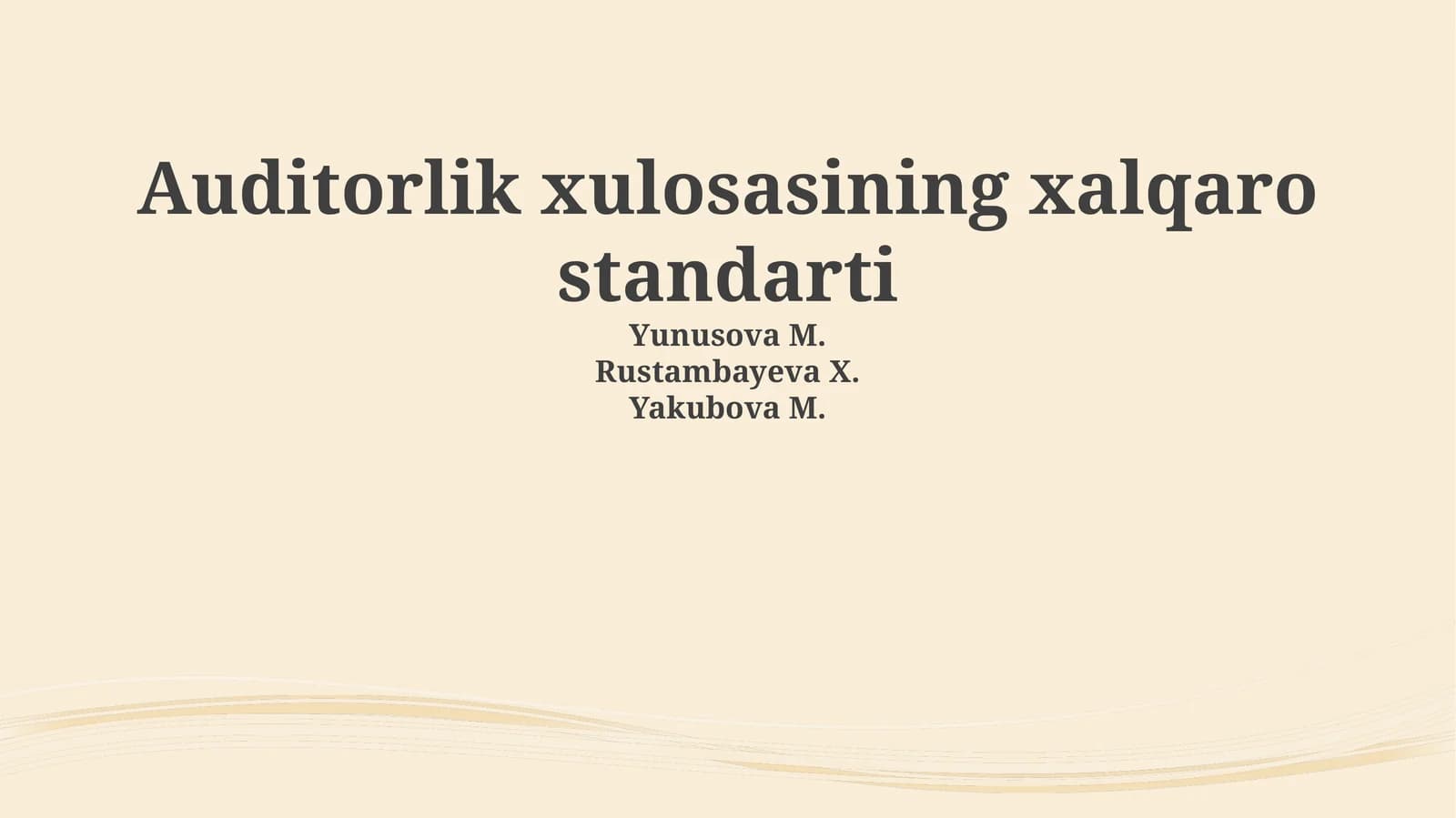 Auditorlik xulosasining xalqaro standarti