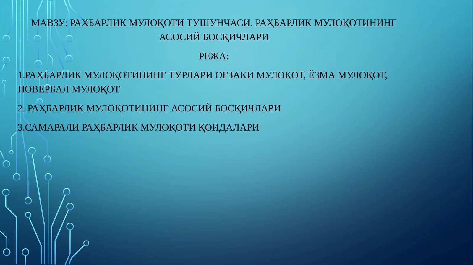 Раҳбарлик мулоқоти