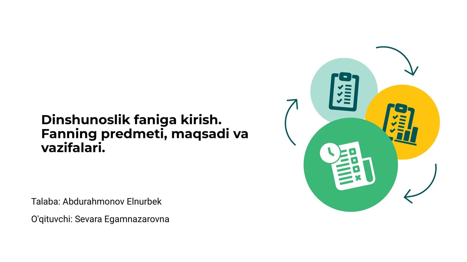 Dinshunoslik faniga kirish