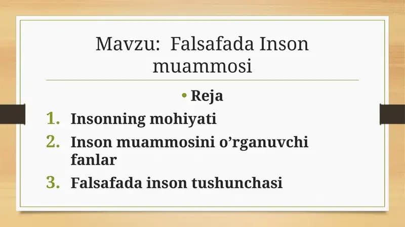 Falsafada Inson muammosi
