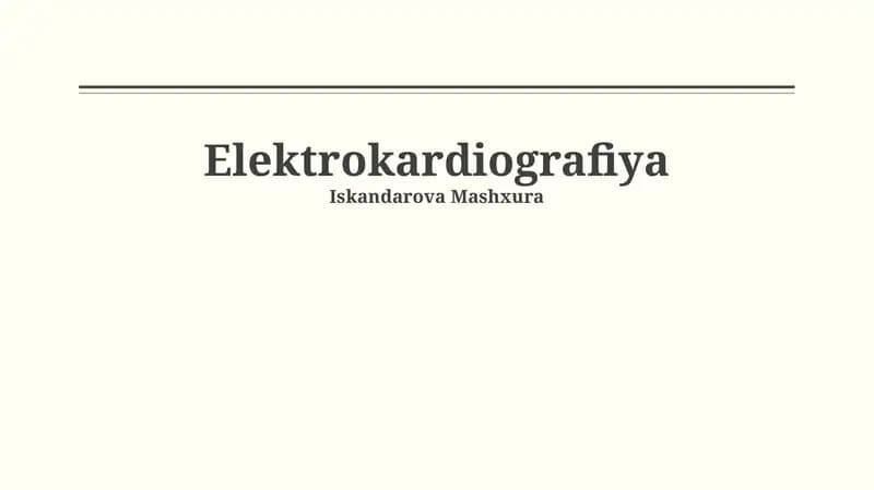 Elektrokardiografiya