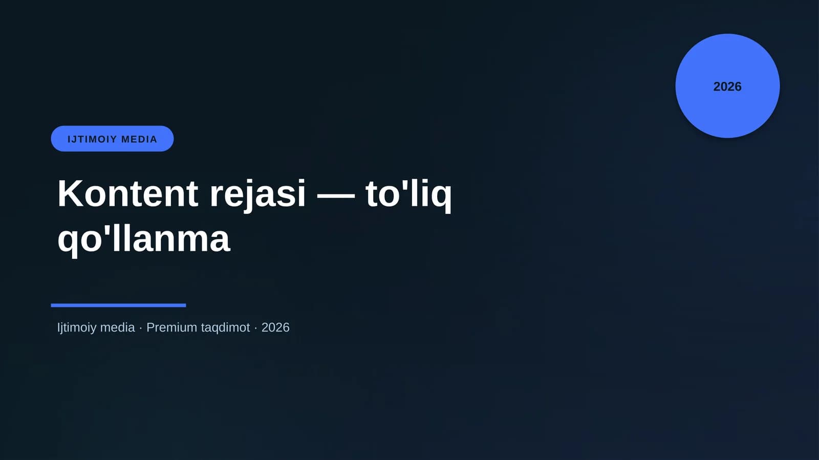 Kontent rejasi — to'liq qo'llanma