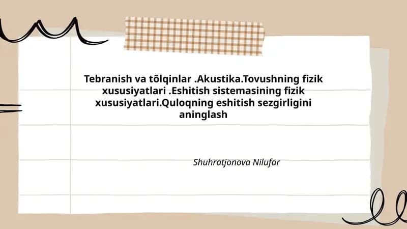 Tebranish va tõlqinlar