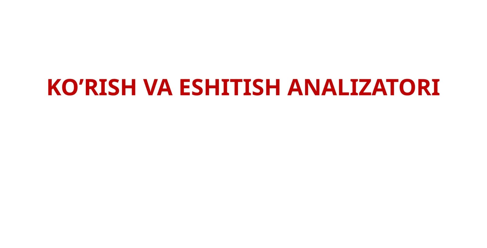 KO’RISH VA ESHITISH ANALIZATORI