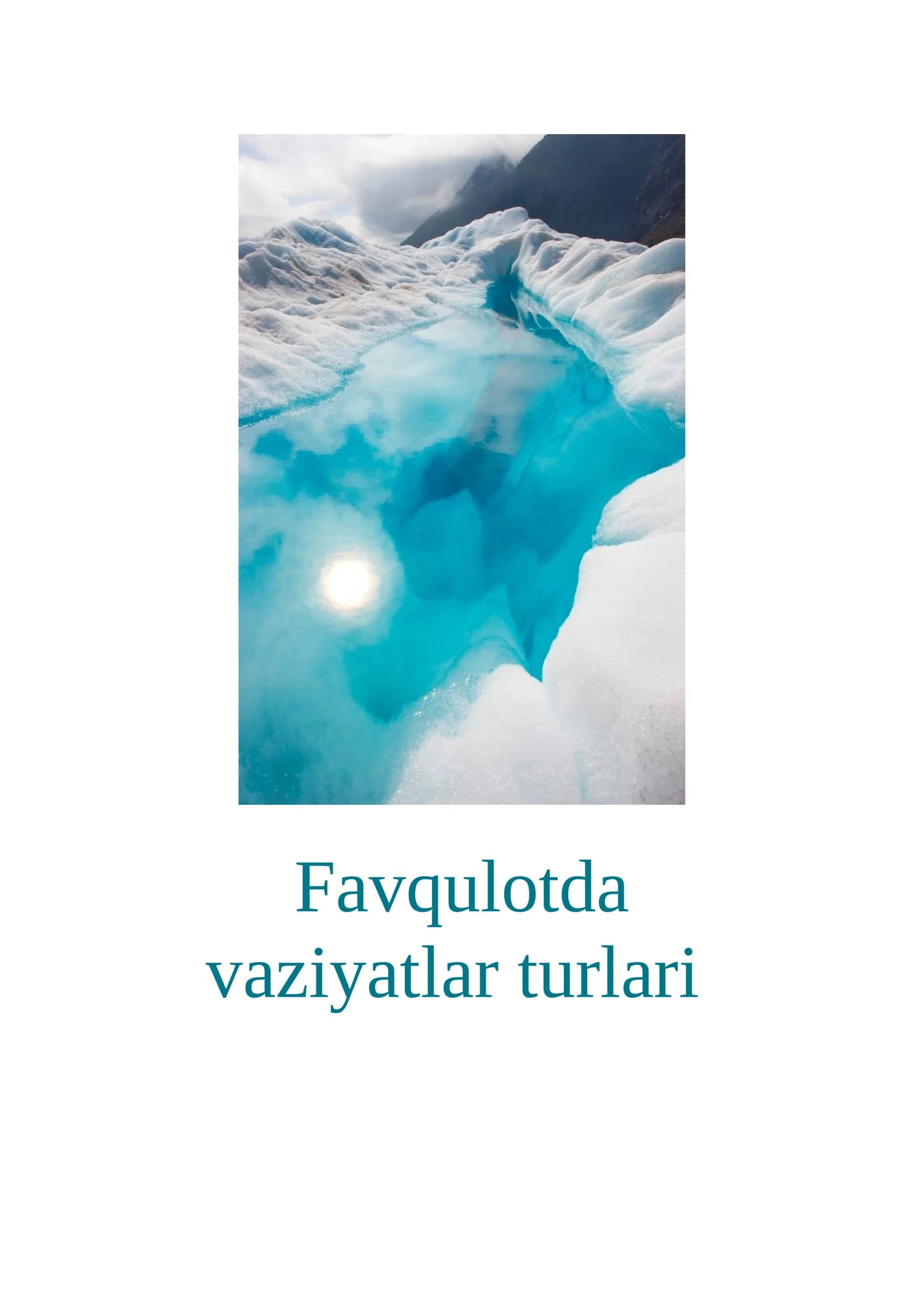 Favqulodda vaziyatlar turlari