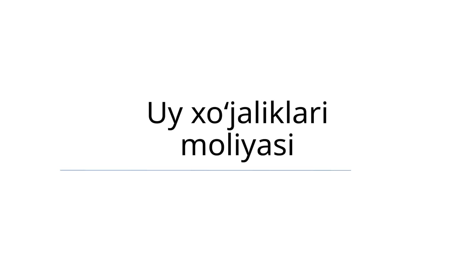 Uy xoʻjaliklari moliyasi