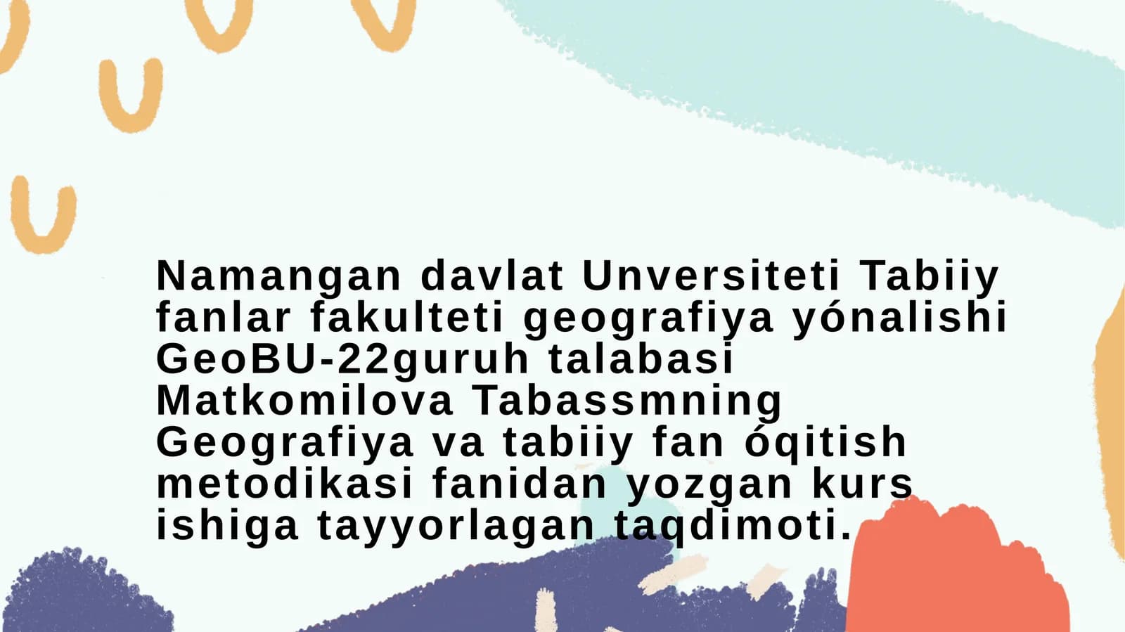 Materik va okeanlar geografiyasi kursi