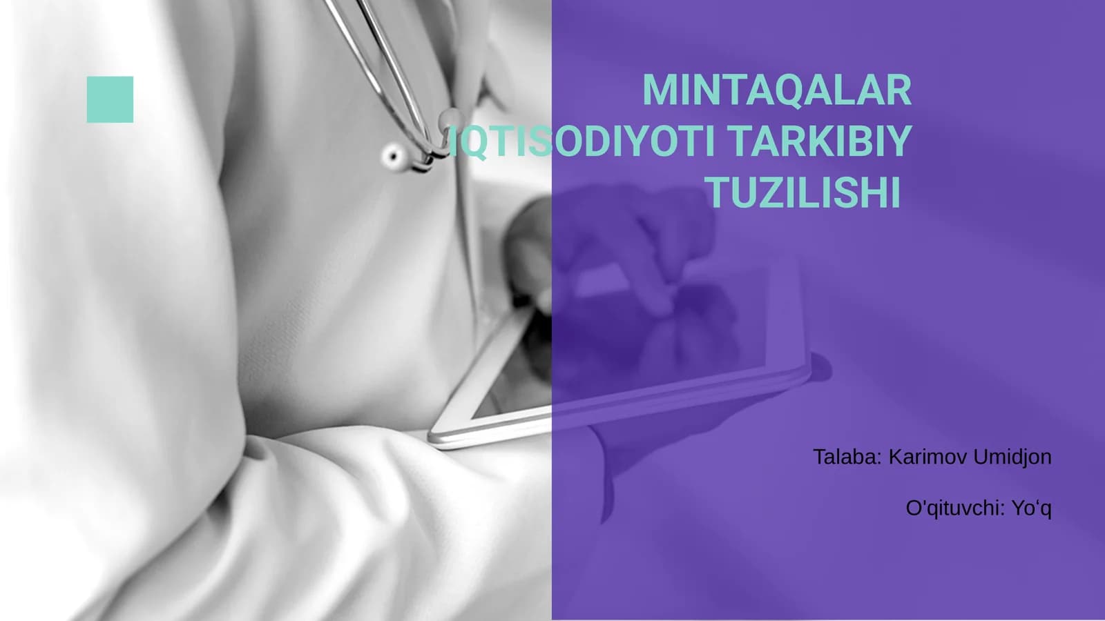 Mintaqalar Iqtisodiyoti Tuzilishi