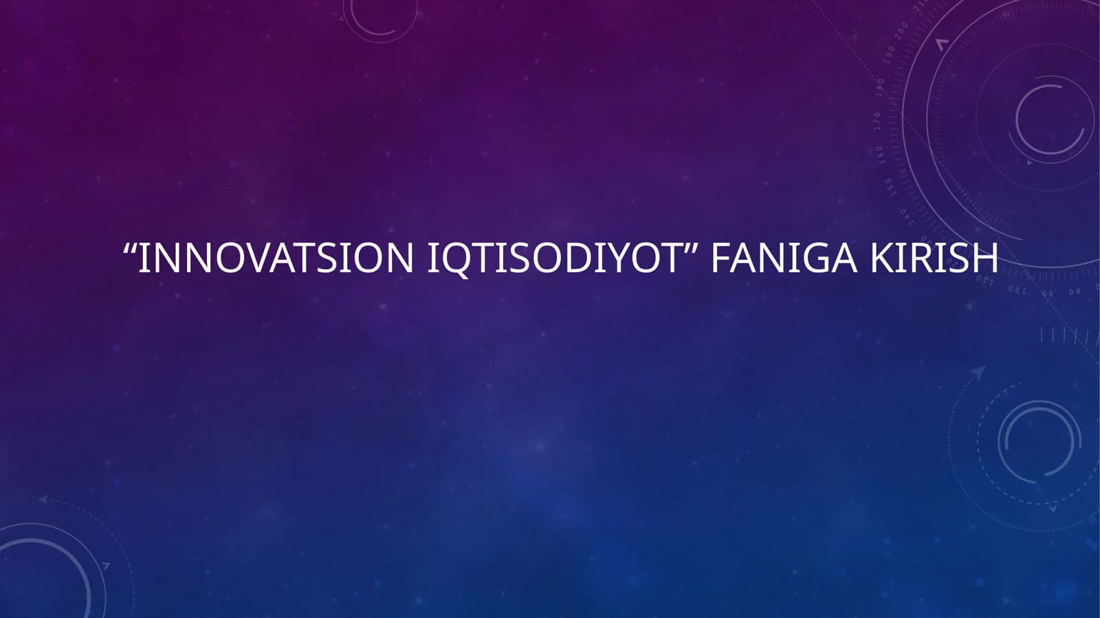 INNOVATSION IQTISODIYOT
