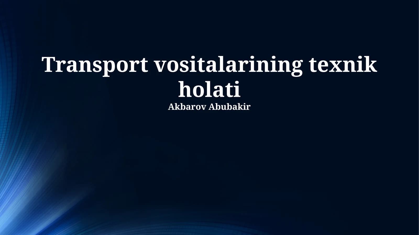 Avtotransport vositalarining texnik holati