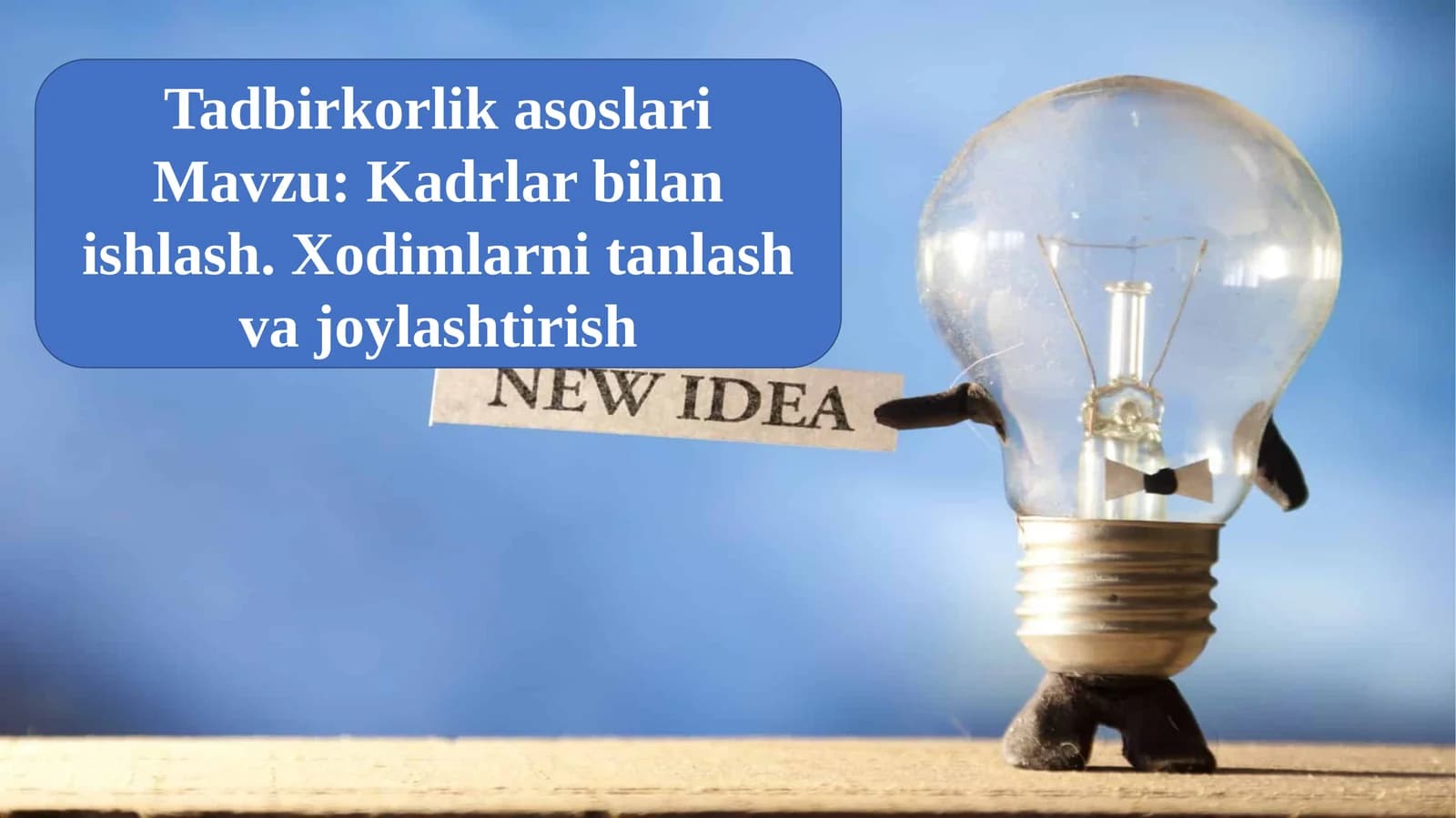 Tadbirkorlik asoslari