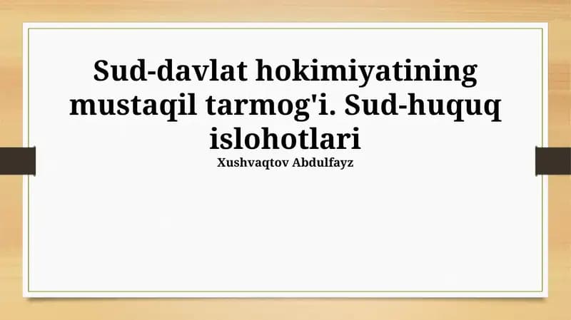Fuqarolik sud islohotlari