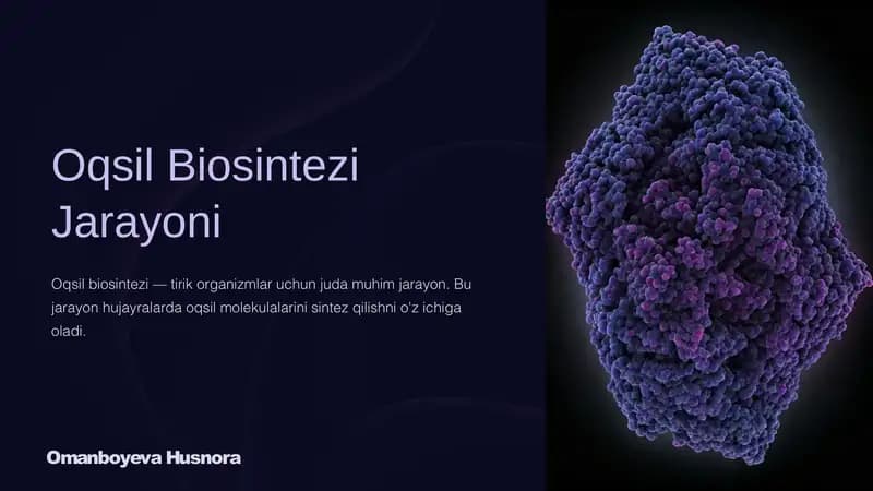 Oqsil Biosintezi Jarayoni