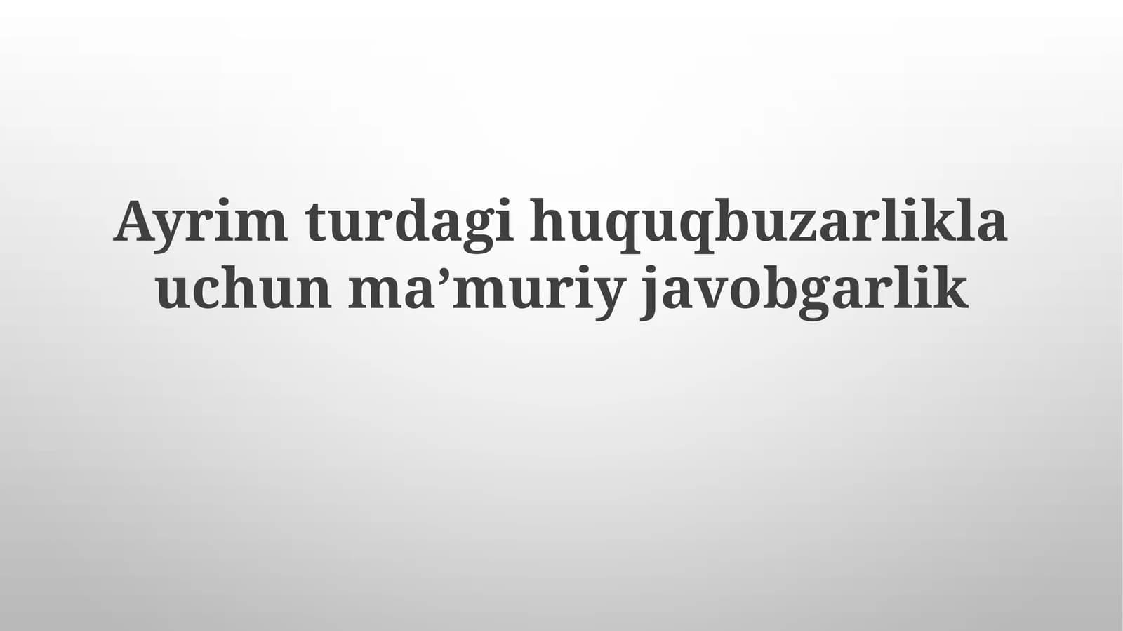 Ma'muriy javobgarlik turlari