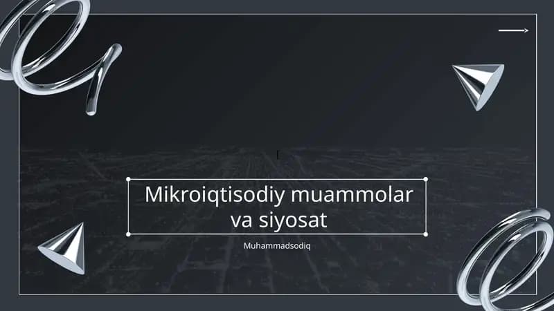 Mikroiqtisodiy muammolar va siyosat