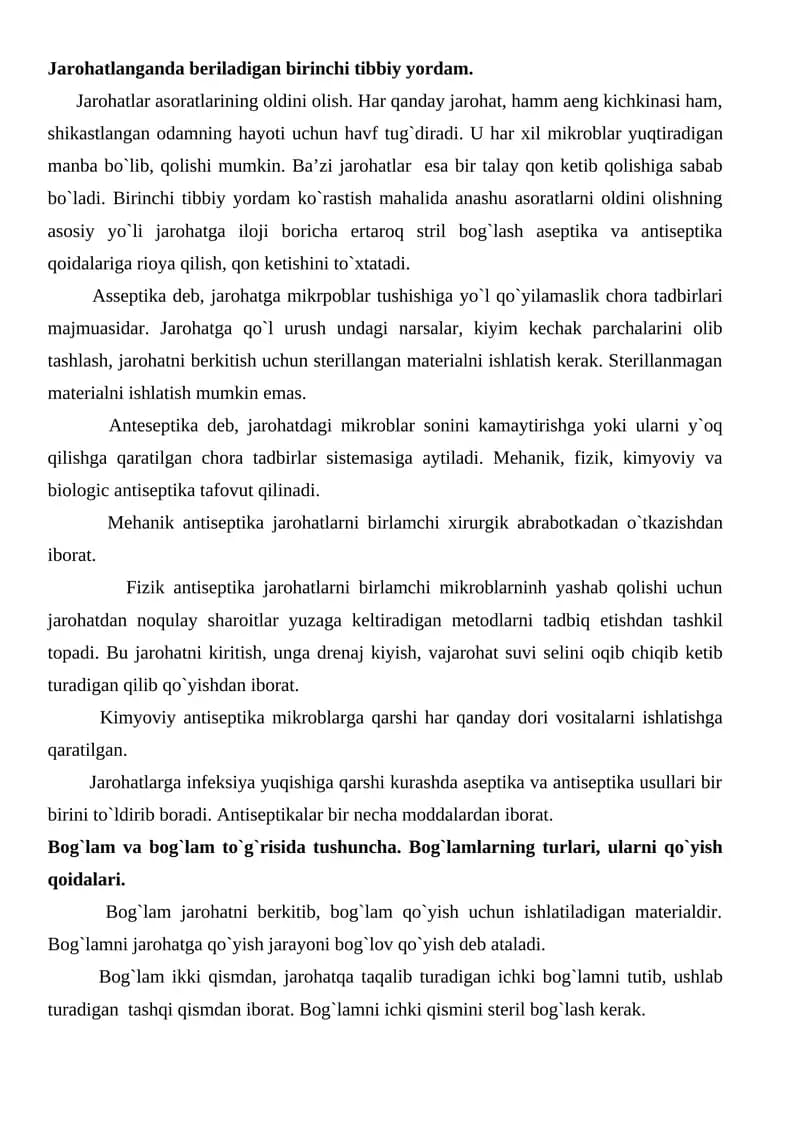 Birinchi tibbiy yordam