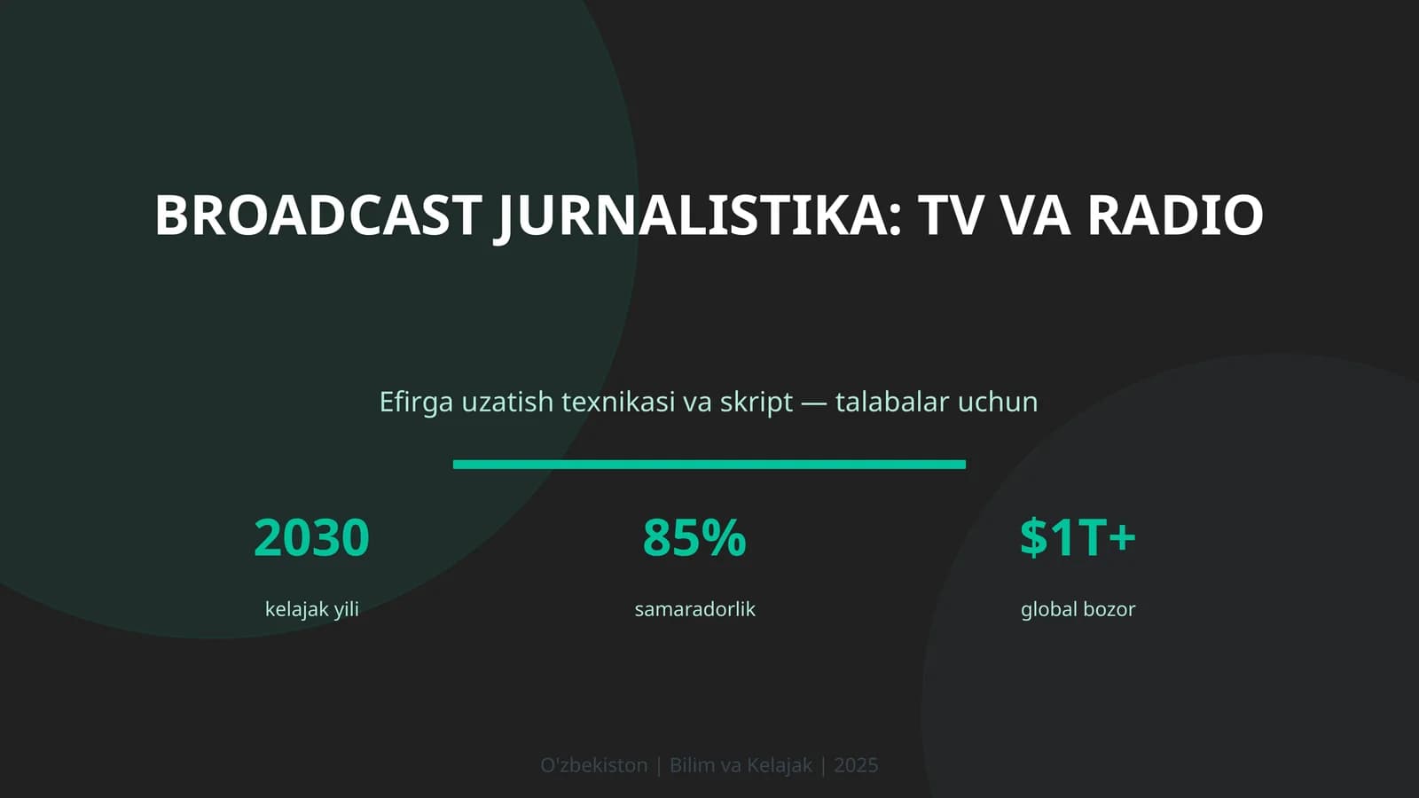 Broadcast jurnalistika: TV va radio